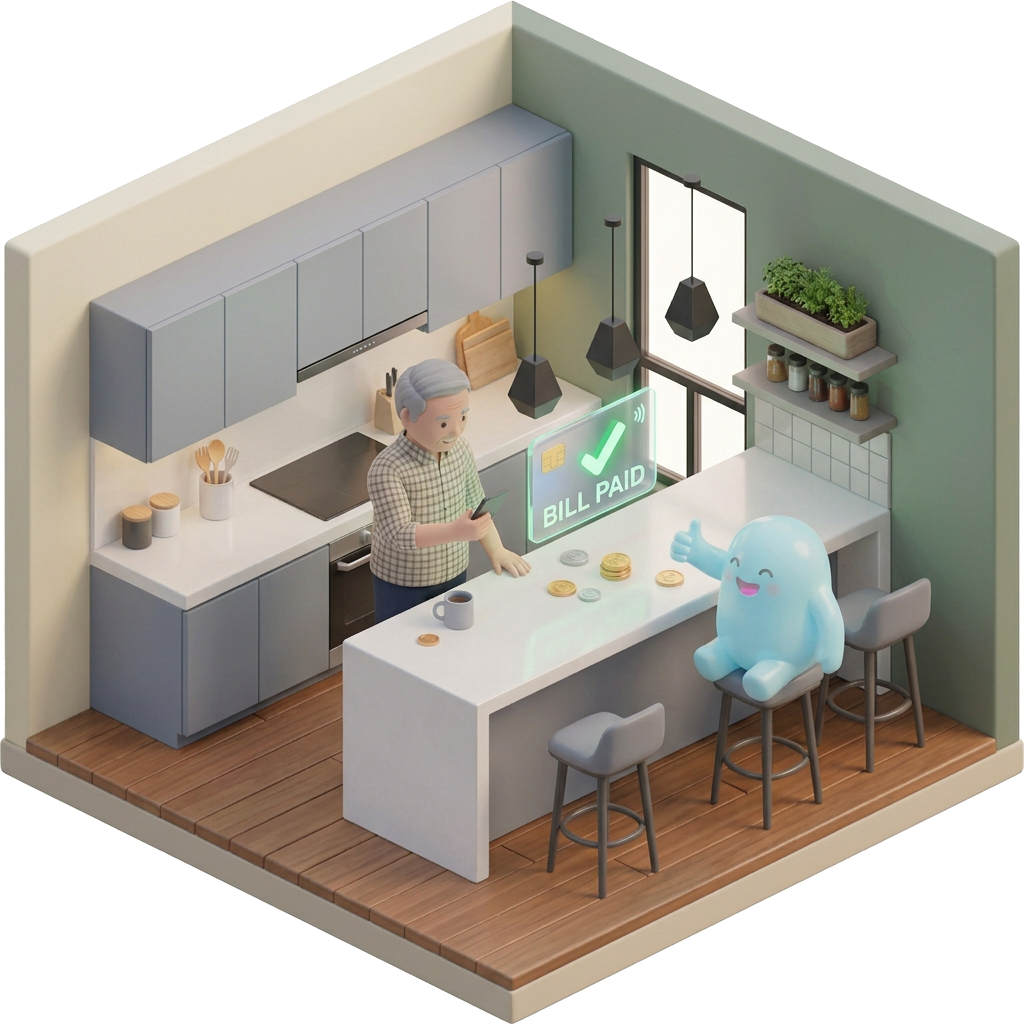 A patient handles a payment from home with Iris.